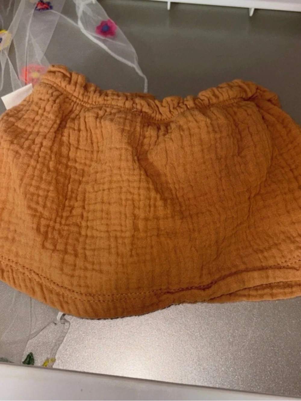 Newborn' Cotton Gauze Skirt - Rust Orange